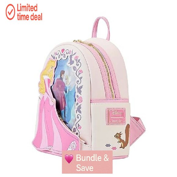 Disney Princess Mini Backpack Vegan Leather Adjustable Straps Side Pockets main image 4